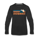Snowmass, Colorado Long Sleeve T-Shirt - Retro Mountain Unisex Snowmass Long Sleeve Shirt - black