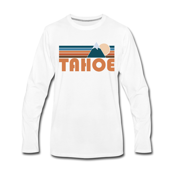 Tahoe, California Long Sleeve T-Shirt - Retro Mountain Unisex Tahoe Long Sleeve Shirt - white