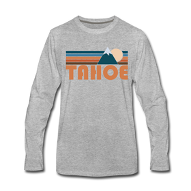 Tahoe, California Long Sleeve T-Shirt - Retro Mountain Unisex Tahoe Long Sleeve Shirt - heather gray