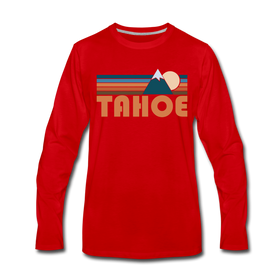 Tahoe, California Long Sleeve T-Shirt - Retro Mountain Unisex Tahoe Long Sleeve Shirt - red