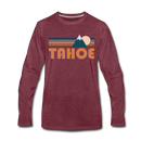 Tahoe, California Long Sleeve T-Shirt - Retro Mountain Unisex Tahoe Long Sleeve Shirt - heather burgundy