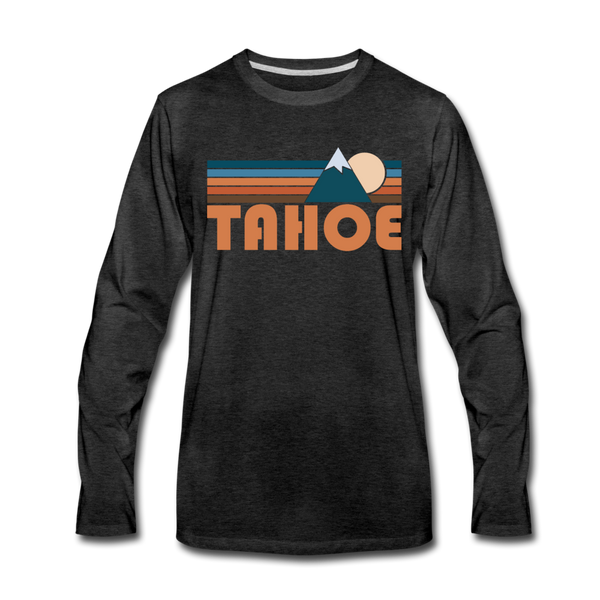 Tahoe, California Long Sleeve T-Shirt - Retro Mountain Unisex Tahoe Long Sleeve Shirt - charcoal gray