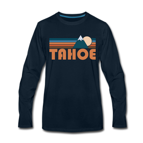 Tahoe, California Long Sleeve T-Shirt - Retro Mountain Unisex Tahoe Long Sleeve Shirt - deep navy