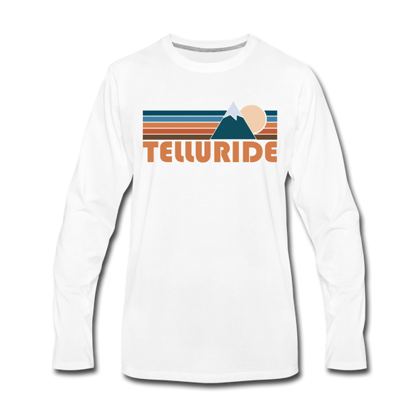 Telluride, Colorado Long Sleeve T-Shirt - Retro Mountain Unisex Telluride Long Sleeve Shirt - white