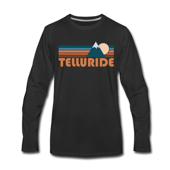 Telluride, Colorado Long Sleeve T-Shirt - Retro Mountain Unisex Telluride Long Sleeve Shirt - black