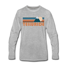 Telluride, Colorado Long Sleeve T-Shirt - Retro Mountain Unisex Telluride Long Sleeve Shirt - heather gray