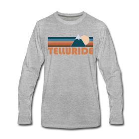 Telluride, Colorado Long Sleeve T-Shirt - Retro Mountain Unisex Telluride Long Sleeve Shirt - heather gray