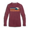 Telluride, Colorado Long Sleeve T-Shirt - Retro Mountain Unisex Telluride Long Sleeve Shirt - heather burgundy