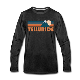 Telluride, Colorado Long Sleeve T-Shirt - Retro Mountain Unisex Telluride Long Sleeve Shirt - charcoal gray