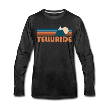 Telluride, Colorado Long Sleeve T-Shirt - Retro Mountain Unisex Telluride Long Sleeve Shirt - charcoal gray