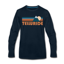 Telluride, Colorado Long Sleeve T-Shirt - Retro Mountain Unisex Telluride Long Sleeve Shirt - deep navy