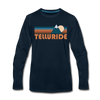 Telluride, Colorado Long Sleeve T-Shirt - Retro Mountain Unisex Telluride Long Sleeve Shirt - deep navy