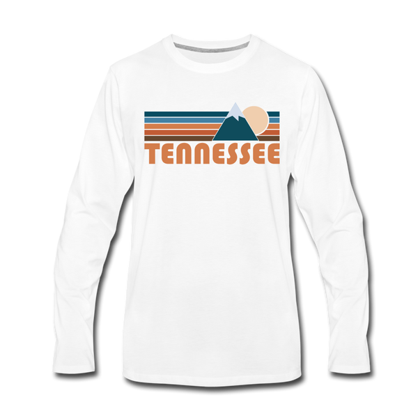 Tennessee Long Sleeve T-Shirt - Retro Mountain Unisex Tennessee Long Sleeve Shirt - white