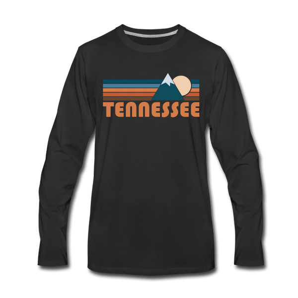 Tennessee Long Sleeve T-Shirt - Retro Mountain Unisex Tennessee Long Sleeve Shirt - black
