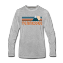 Tennessee Long Sleeve T-Shirt - Retro Mountain Unisex Tennessee Long Sleeve Shirt - heather gray