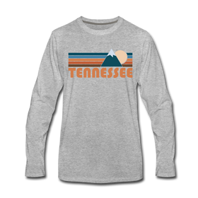 Tennessee Long Sleeve T-Shirt - Retro Mountain Unisex Tennessee Long Sleeve Shirt - heather gray