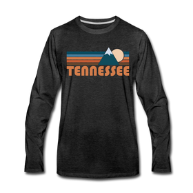 Tennessee Long Sleeve T-Shirt - Retro Mountain Unisex Tennessee Long Sleeve Shirt - charcoal gray