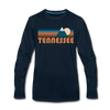 Tennessee Long Sleeve T-Shirt - Retro Mountain Unisex Tennessee Long Sleeve Shirt - deep navy