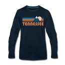 Tennessee Long Sleeve T-Shirt - Retro Mountain Unisex Tennessee Long Sleeve Shirt - deep navy