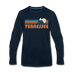 Tennessee Long Sleeve T-Shirt - Retro Mountain Unisex Tennessee Long Sleeve Shirt - deep navy