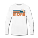 Moab, Utah Long Sleeve T-Shirt - Retro Mountain Unisex Moab Long Sleeve Shirt - white