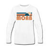 Moab, Utah Long Sleeve T-Shirt - Retro Mountain Unisex Moab Long Sleeve Shirt - white