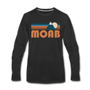 Moab, Utah Long Sleeve T-Shirt - Retro Mountain Unisex Moab Long Sleeve Shirt - black