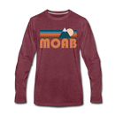 Moab, Utah Long Sleeve T-Shirt - Retro Mountain Unisex Moab Long Sleeve Shirt - heather burgundy