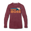 Moab, Utah Long Sleeve T-Shirt - Retro Mountain Unisex Moab Long Sleeve Shirt - heather burgundy