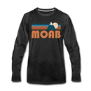 Moab, Utah Long Sleeve T-Shirt - Retro Mountain Unisex Moab Long Sleeve Shirt - charcoal gray