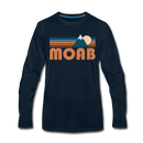 Moab, Utah Long Sleeve T-Shirt - Retro Mountain Unisex Moab Long Sleeve Shirt - deep navy