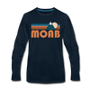 Moab, Utah Long Sleeve T-Shirt - Retro Mountain Unisex Moab Long Sleeve Shirt - deep navy