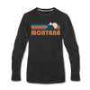 Montana Long Sleeve T-Shirt - Retro Mountain Unisex Montana Long Sleeve Shirt - black