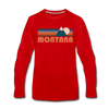 Montana Long Sleeve T-Shirt - Retro Mountain Unisex Montana Long Sleeve Shirt - red