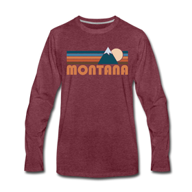 Montana Long Sleeve T-Shirt - Retro Mountain Unisex Montana Long Sleeve Shirt
