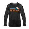 Montana Long Sleeve T-Shirt - Retro Mountain Unisex Montana Long Sleeve Shirt - charcoal gray