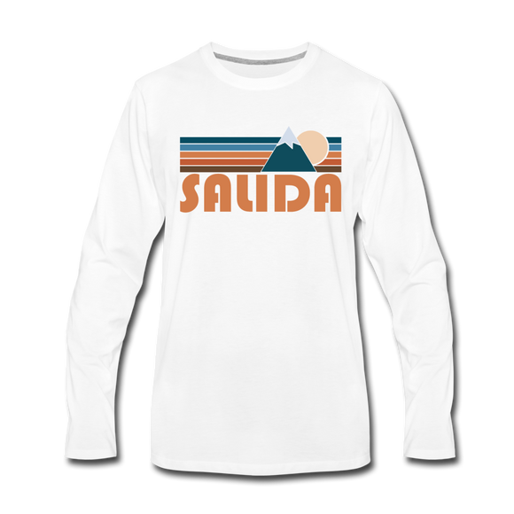 Salida, Colorado Long Sleeve T-Shirt - Retro Mountain Unisex Salida Long Sleeve Shirt - white