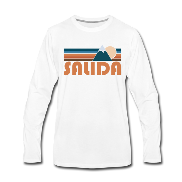 Salida, Colorado Long Sleeve T-Shirt - Retro Mountain Unisex Salida Long Sleeve Shirt - white