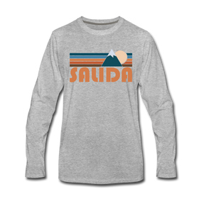 Salida, Colorado Long Sleeve T-Shirt - Retro Mountain Unisex Salida Long Sleeve Shirt - heather gray