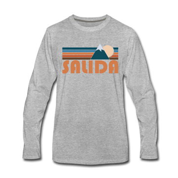 Salida, Colorado Long Sleeve T-Shirt - Retro Mountain Unisex Salida Long Sleeve Shirt - heather gray