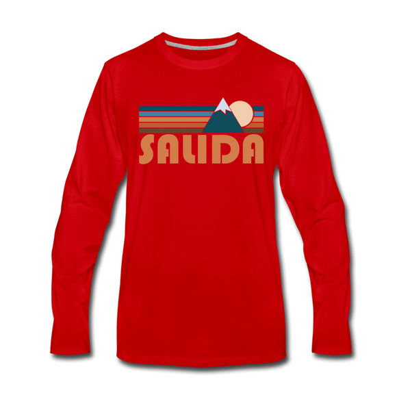 Salida, Colorado Long Sleeve T-Shirt - Retro Mountain Unisex Salida Long Sleeve Shirt - red