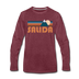 Salida, Colorado Long Sleeve T-Shirt - Retro Mountain Unisex Salida Long Sleeve Shirt - heather burgundy
