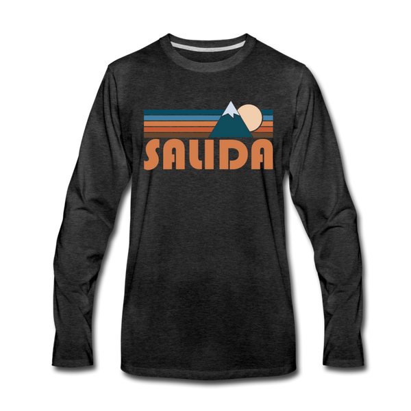 Salida, Colorado Long Sleeve T-Shirt - Retro Mountain Unisex Salida Long Sleeve Shirt - charcoal gray