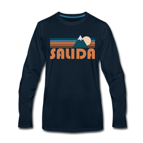 Salida, Colorado Long Sleeve T-Shirt - Retro Mountain Unisex Salida Long Sleeve Shirt - deep navy