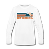 Wyoming Long Sleeve T-Shirt - Retro Mountain Unisex Wyoming Long Sleeve Shirt - white