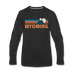 Wyoming Long Sleeve T-Shirt - Retro Mountain Unisex Wyoming Long Sleeve Shirt - black