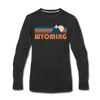 Wyoming Long Sleeve T-Shirt - Retro Mountain Unisex Wyoming Long Sleeve Shirt - black