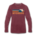 Wyoming Long Sleeve T-Shirt - Retro Mountain Unisex Wyoming Long Sleeve Shirt - heather burgundy