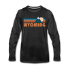 Wyoming Long Sleeve T-Shirt - Retro Mountain Unisex Wyoming Long Sleeve Shirt - charcoal gray