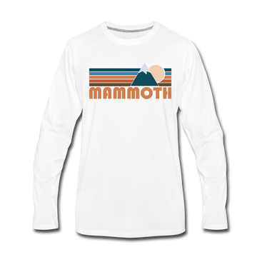 Mammoth, California Long Sleeve T-Shirt - Retro Mountain Unisex Mammoth Long Sleeve Shirt - white